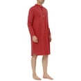 thumbnail image 2 of INSPIRE CHIC Men's Sleepshirt Banded Henley Collar  Shirt Pajamas Nightgown L Red, 2 of 5