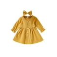 thumbnail image 1 of SUNSIOM 2Pcs Tenue pour Enfants, Robe Unicolore Unicolore + Pince à Cheveux Arc, 1 of 9