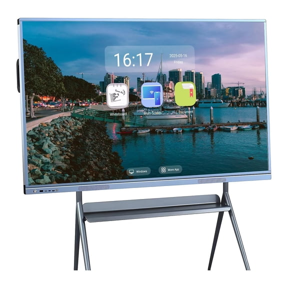 BELNET 4K UHD Interactive Whiteboard, 55'' Smart Board, All in One Smartboard for Office, Digital Smart Whiteboard Built in Dual System for Classroom