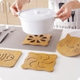 thumbnail image 3 of Alfombrilla de madera con dibujos animados para aislamiento térmico, para mesa de comedor, antideslizante, creativa y bonita, para té, cuenco, posavasos, 3 of 4
