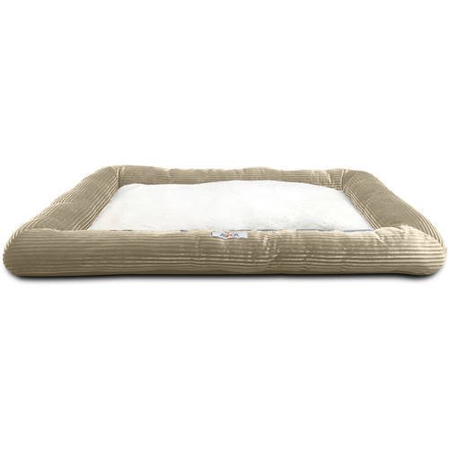 ASPCA Plush Crate Mat Pet Bed, Medium, 31" X 21", Taupe
