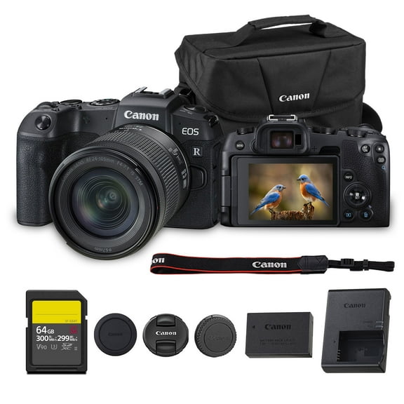 Canon EOS RP Mirrorless Camera with 24-105mm f/4-7.1 Lens | 26.2MP Full-Frame Sensor, Dual Pixel AF & 4K Video | Great for Travel, Portrait, & Everyday Photography (3380C132)   64GB Card   Canon Bag