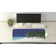 thumbnail image 2 of Ocean Computer Mouse Pad, Tropical Untouched Island Getaway Nature Coast Colorful View Picture, Rectangle Non-Slip Rubber Mousepad Large, 31" x 12" Gaming Size, Navy Blue White, by Ambesonne, 2 of 2