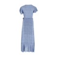 thumbnail image 5 of Robe Longue d'Été Mode Femme Col en V Imprimé Manches Courtes Lacée, 5 of 5
