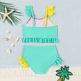 thumbnail image 6 of Zshosam Girls Tankini with Shorts Girls Tankini Swimsuit 2 Piece Bathing Suits for Girls Swim Tank Top and Drawstring Bottoms Size 2T 3T,(Green 2-3 Years), 6 of 7