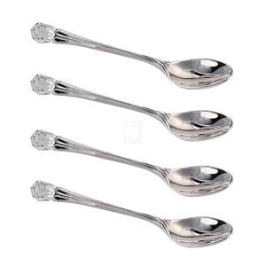 - SET OF 4 SILVER PLATED SILVER SPOONS WITH CRYSTAL TIPS