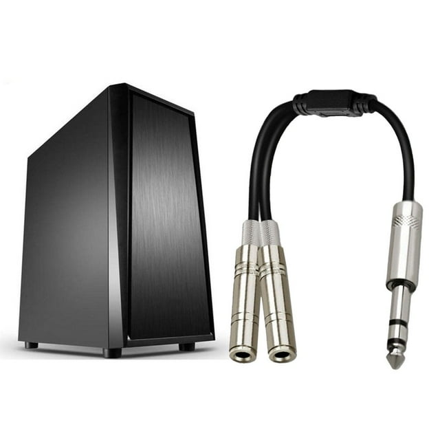 Splitter Cable Portable Plug Play PVC 6.35mm Male to Dual Female Adapter Cable for Cameras