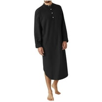 Muslim Mens Clothing Long Sleeve Thobe Thawb Middle East Saudi Arab Caftan Button Up Side Split Islamic Abaya Dubai Robe