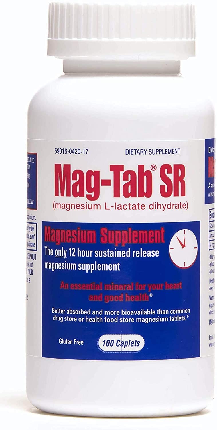 Mag-Tab SR Magnesium Supplement Caplets, 84 mg, 60 Count