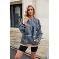 thumbnail image 5 of QIYULANC Hoodies for Women Hooded Sweatshirts Oversized Pullover Stripes Long Sleeve Ladies Tops with Pocket, 5 of 8