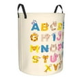 thumbnail image 2 of XMXT Collapsible Laundry Basket, Cartoon Alphabet Animal Printing Polyester Waterproof Laundry Hamper, 40L, 2 of 8