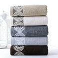 thumbnail image 5 of Unique Bargains Striped Hand Towels Cotton Soft Bathroom Kitchen Towel Light Brown 4-Piece, 5 of 5