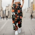 thumbnail image 2 of Casual Pants for Women Printed Cartoon Sweatpants With0Pockets Festival Drawstring Orange Womens Trousers XL, 2 of 4