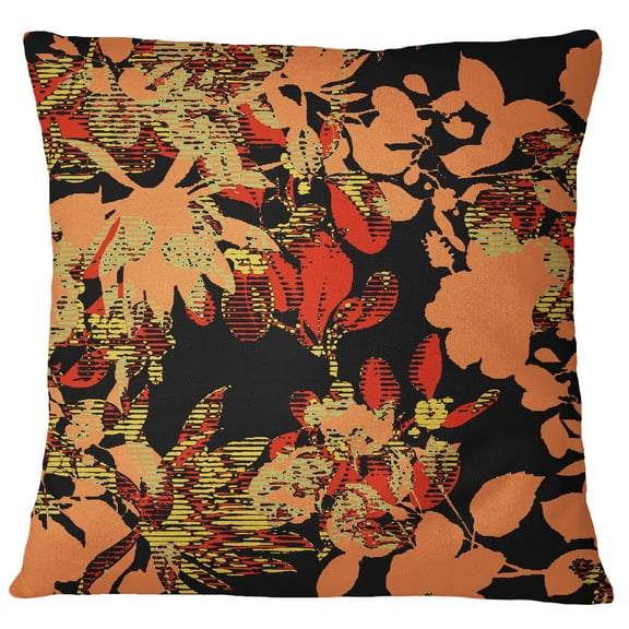 S4Sassy Black Floral Print Cushion Case Home Decorative Square Pillow Cover-Choose Size-18 x 18 Inches