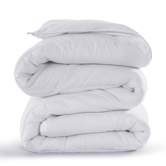Lux Decor Collection Queen Down Alternative Comforter, Plush Microfiber Fill, All Season (White)