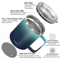 thumbnail image 3 of Stainless Steel 12 oz Vacuum Insulated Coffee Cup, THILY Travel Mug with Handle, Spill-proof Lid, Keep Coffee Cold or Hot, Ombre: Green & Navy, 3 of 5