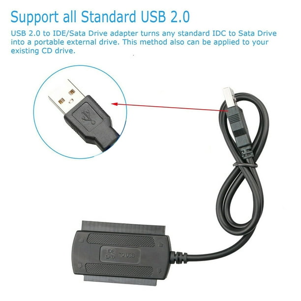 Adaptateur Convertisseur USB 2.0 vers IDE / SATA pour Disque Dur 2.5 / 3.5