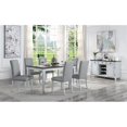 thumbnail image 4 of ACME Lanton Dining Table in Marble & Antique White Finish, 4 of 4