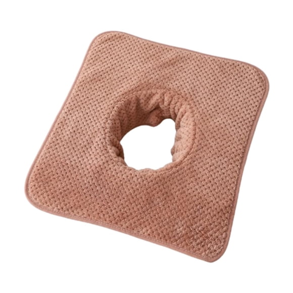 Toalla con orificio para la cara para mesa de , toalla facial resistente de lana Coral para salones de spa Café ligero