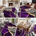 thumbnail image 5 of Area Rug for Living Room, Purple Marble Non-Slip Indoor Large Carpet for Bedroom/Dining Room, Grey Gold Texture Vintage Farmhouse Art Washable Low-Profile Rectangle Floor Runner Rugs - 5 x 7 Ft, 5 of 9