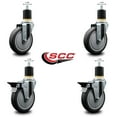 thumbnail image 2 of 5 Inch Thermo Rubber Wheel Swivel 1-7/8 Inch Expanding Stem Caster Set 2 Brakes, 2 of 2