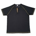 thumbnail image 5 of UVEASISHA Big and Tall Henley Shirts for Men Waffle Knit Short Sleeve Summer T-Shirt Solid Casual Button V Neck Raglan Sleeves Tee Shirt Black L, 5 of 9