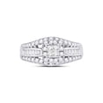 thumbnail image 2 of 14kt White Gold Princess Diamond Cluster Bridal Wedding Engagement Ring 1 Cttw, 2 of 4