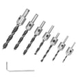 thumbnail image 1 of Broca avellanadora, 7 piezas, brocas avellanadoras, broca avellanadora, escariador para carpintería, multifuncional, 1 of 12