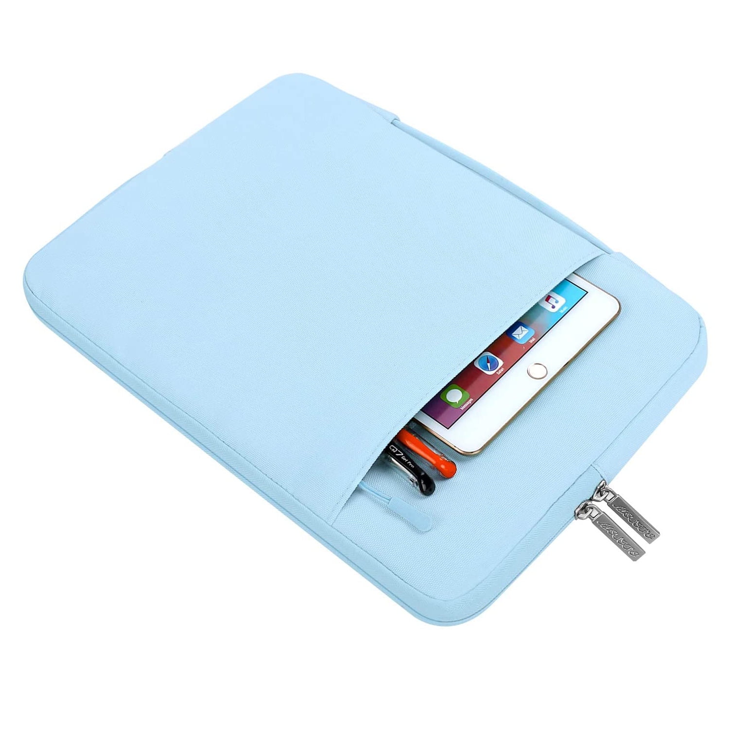 MOSISO for Macbook Air/Pro 13.3" Laptop Sleeve Briefcase Handbag Water Resistant Polyester Carrying Pouch Zipper Notebook Computer Bag, Airy Blue