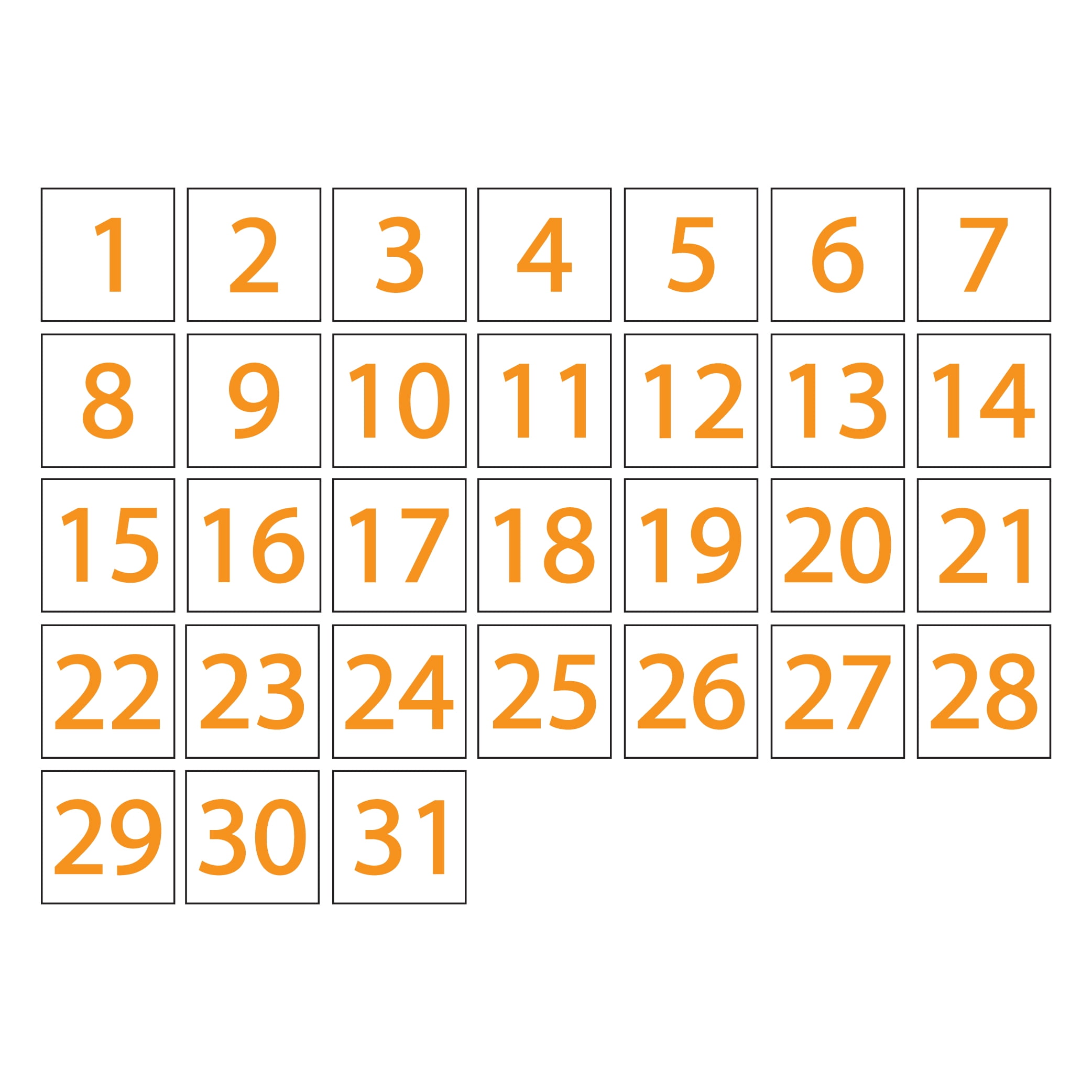 Calendar Date Magnets by DCM Solutions (Orange Inverted, 1