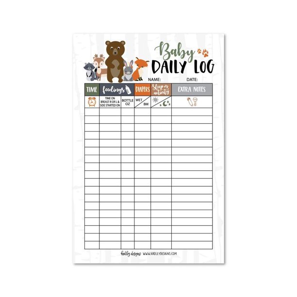 Newborn Baby Log Tracker Journal Book, Infant Daily Schedule, Feeding