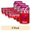 (3 pack) Coca-Cola Cherry Soda Pop Cans, 12 fl oz, 24 Pack