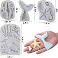 thumbnail image 3 of Moldes para fondant con temática marina, 4 piezas, cola de sirena, concha, estrella de mar, moldes de silicona para hornear, decoración de pasteles, jabón de chocolate, elaboración, 3 of 5