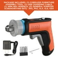 thumbnail image 6 of BLACK+DECKER HEXDRIVER Cordless Furniture Assembly Tool / Screwdriver (BCRTA601I), 6 of 20