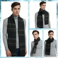 thumbnail image 6 of EINSKEY 2-Pack Long Winter Scarves with Tassel for Men Women - Black Brown, Line W, 6 of 6