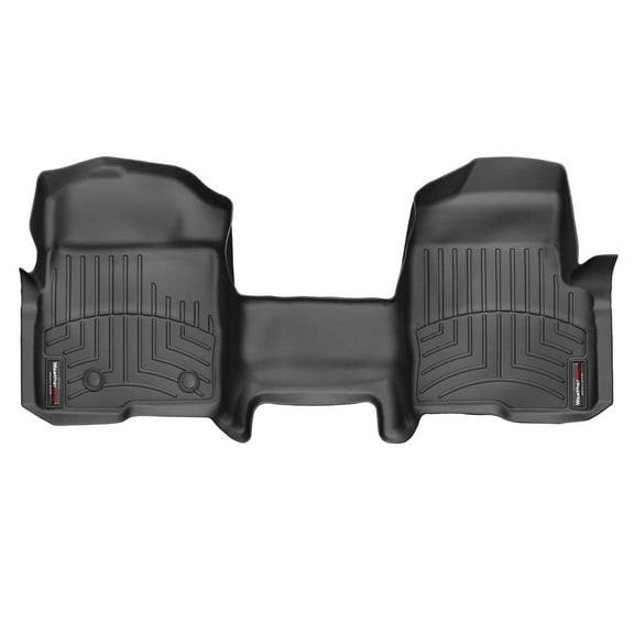 WeatherTech Custom Fit FloorLiners compatible with 2012-2014 Ford F-150 - 1st Row - Over The Hump, Black