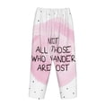 thumbnail image 3 of Lsque Not All Those Who Wander Are Lost Print Women's Pajama Pants, Lounge Pant - Comfortable Home Wear,Elastic Waistband, Stylish Design-Small, 3 of 9