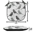 thumbnail image 5 of Grey Chair Seating Cushion Set of 6, Ornamental Birds on Trees Winged Flying Feather Contemporary Art Nature, Seat Pads for Office with Anti-slip Backing, 16"x16", Grey White Black, by Ambesonne, 5 of 7