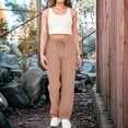 thumbnail image 2 of Bovemsi Casual Pants for Women Cargo Lightweight Hiking With Pocket Outdoor Drawstring Wide Leg Baggy Parachute Pant Beach Trousers with Pockets, 2 of 9