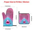 thumbnail image 2 of Cauagu Pink Shark Pool Fantasy Print Oven Mitts and Pot Holders 4 pcs Set,Extra Thicken Long Kitchen Oven Glove Potholders BBQ Gloves-Oven Mitts and Pot Holders(11 Inch), 2 of 6