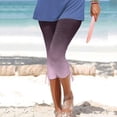 thumbnail image 2 of Leggings for Women Butt Lift High Waisted Tummy Control Fashion Casual Gradient Ramp Print Side Drawstring Stretchy Elastic Waist Capri Buttery Soft Bell Bottom Palazzo, 2 of 5