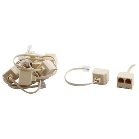 Keystone Phone - Telephone RJ11 6P4C Keystone 1 Male to 2 Female Cable Adapter 10pcs
