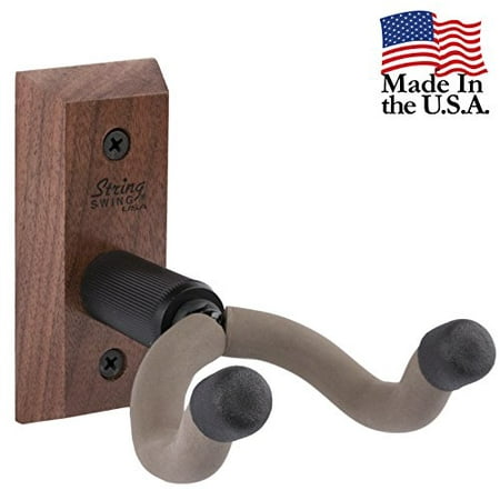 String Swing Wall Mount Guitar Hanger for Acoustic and Electric Guitars- Handmade in the USA - CC01K-BW Black (Best Guitar For Small Hands)