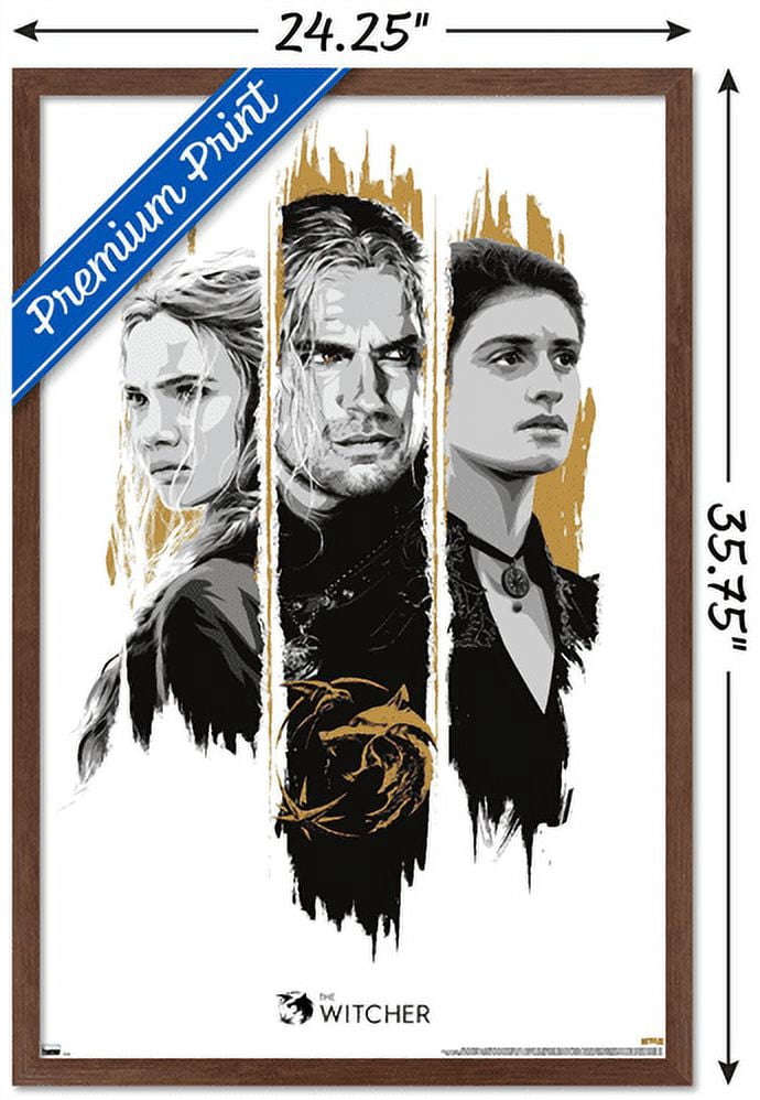 Netflix The Witcher Season 2 - Trio Wall Poster, 22.375" x 34", Framed
