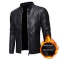 thumbnail image 4 of Chaqueta de cuero para hombre, juvenil, de corte ajustado, informal, para hombre, chaqueta de cuero para motociclista, 4 of 5