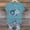#0329-Blue, variant on Women's Cute Cat Denim Patchwork Art Crewneck Funny T-Shirt Gift