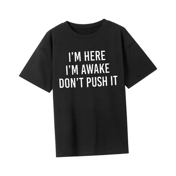 Camiseta para mujer con cuello redondo, camisetas elegantes, cómodas y sencillas de verano para caminar, oficina, regalo para mujer M