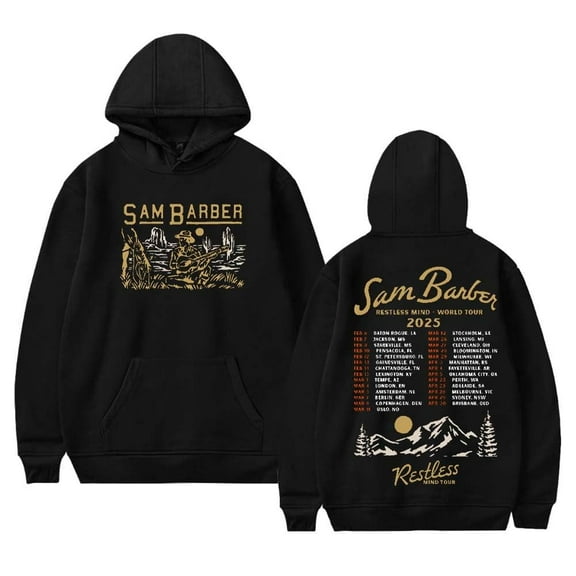 Sam Barber Restless Mind World Tour 2025 Hoodies, men's and women's sports shirts, pullovers, retro casual streetwear