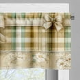 thumbnail image 3 of Ambesonne Cottagecore Window Valance, Beige Tone Bows Plaid, 54" X 18", Almond Green Eggshell, 3 of 5