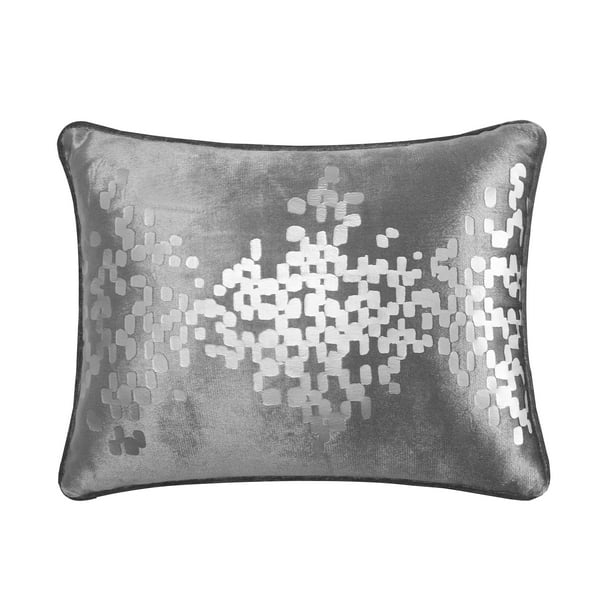 Mainstays Oblong Decorative Throw Pillow, Distressed Metallic Foil